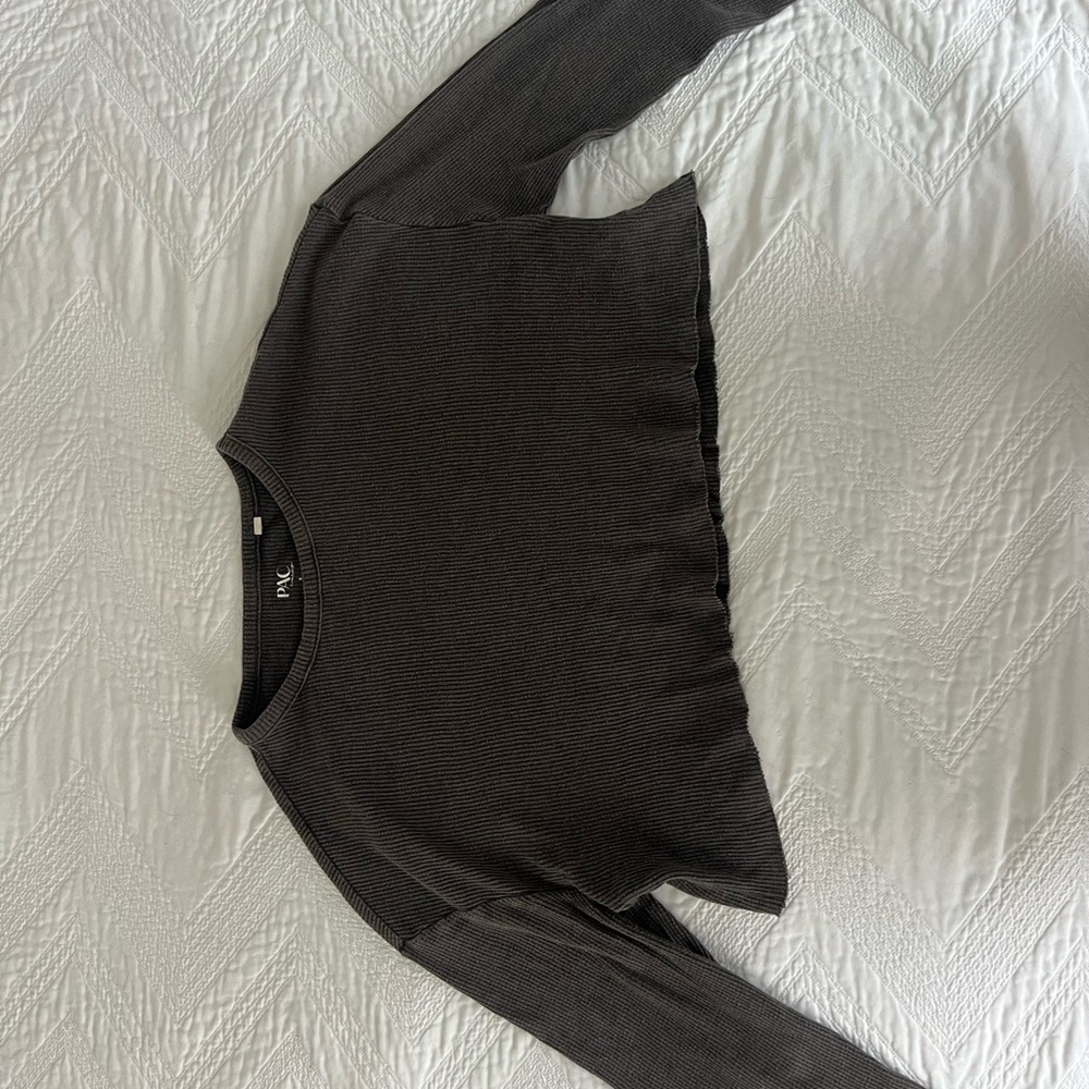 PacSun Charcoal Knit Long Sleeve Top